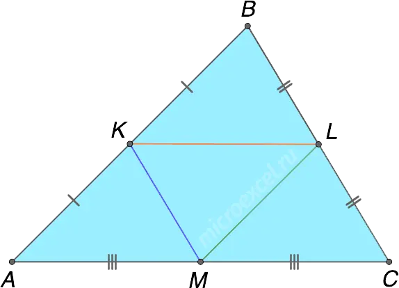 What is the middle line of a triangle