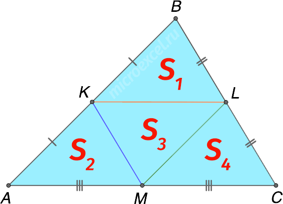 What is the middle line of a triangle