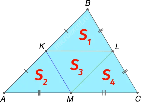 What is the middle line of a triangle