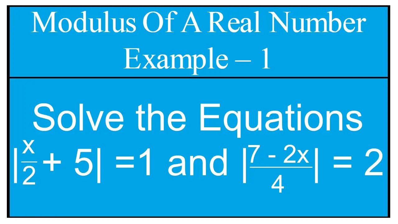 What is the modulus of a real number