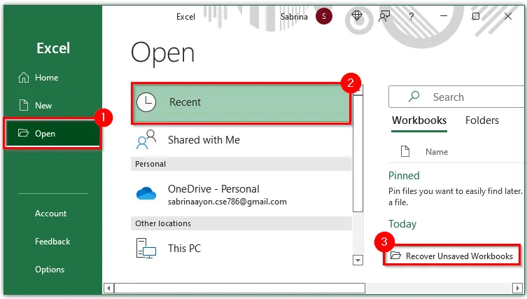 Where are backups stored in Excel