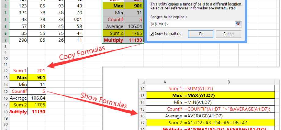 WHOLE and SELECT functions in Excel