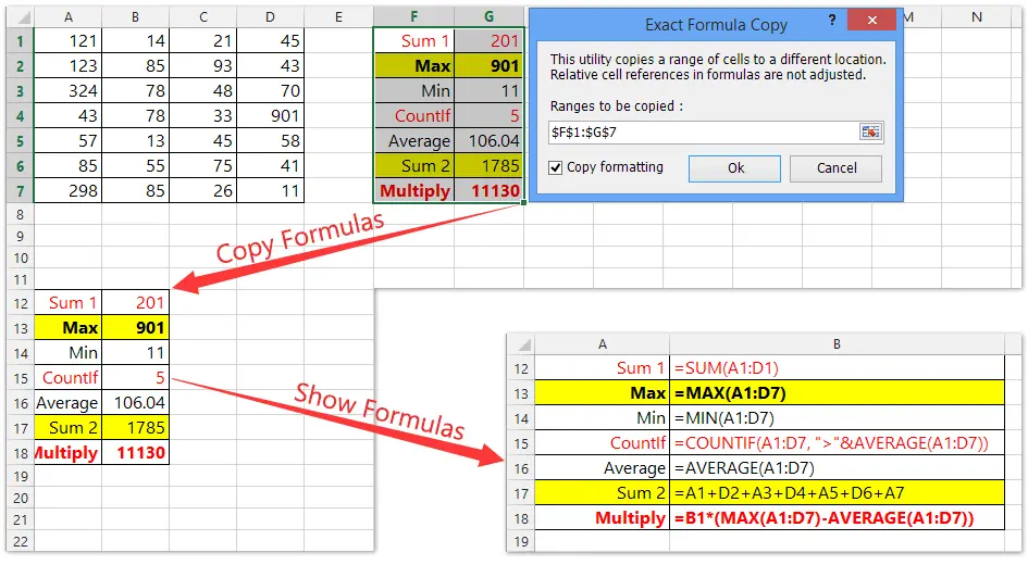 WHOLE and SELECT functions in Excel