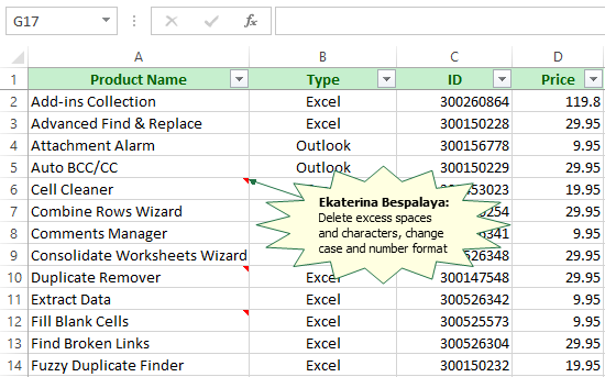 Working with cell notes in Excel