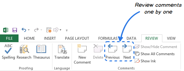 Working with cell notes in Excel