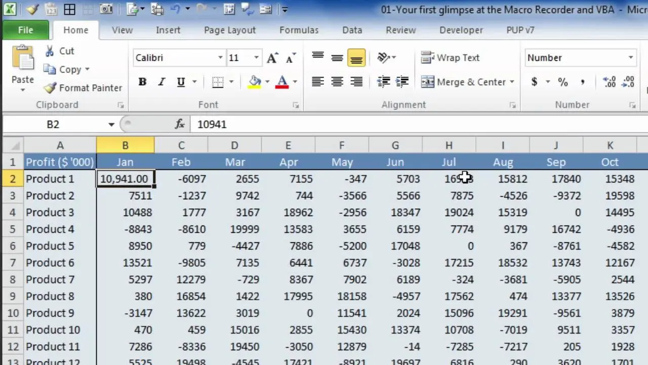 Working with macros in Excel