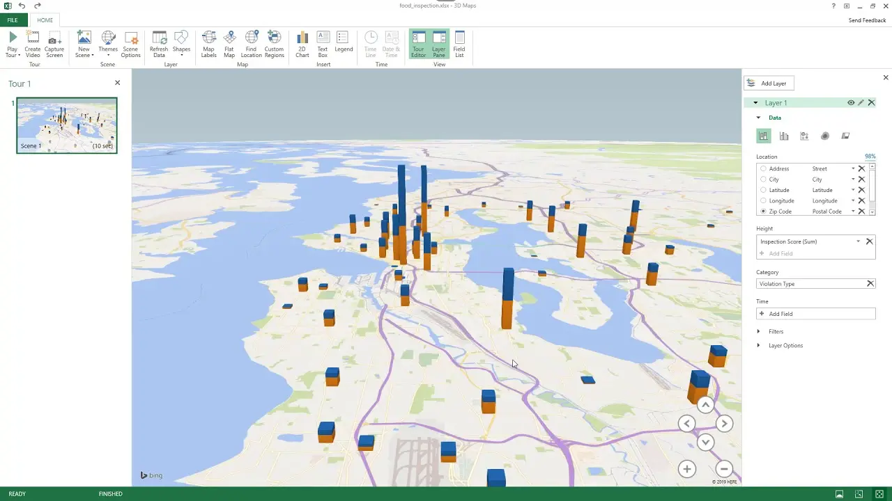 Working with maps in Excel 2013