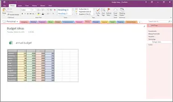 Working with notes in an Excel spreadsheet