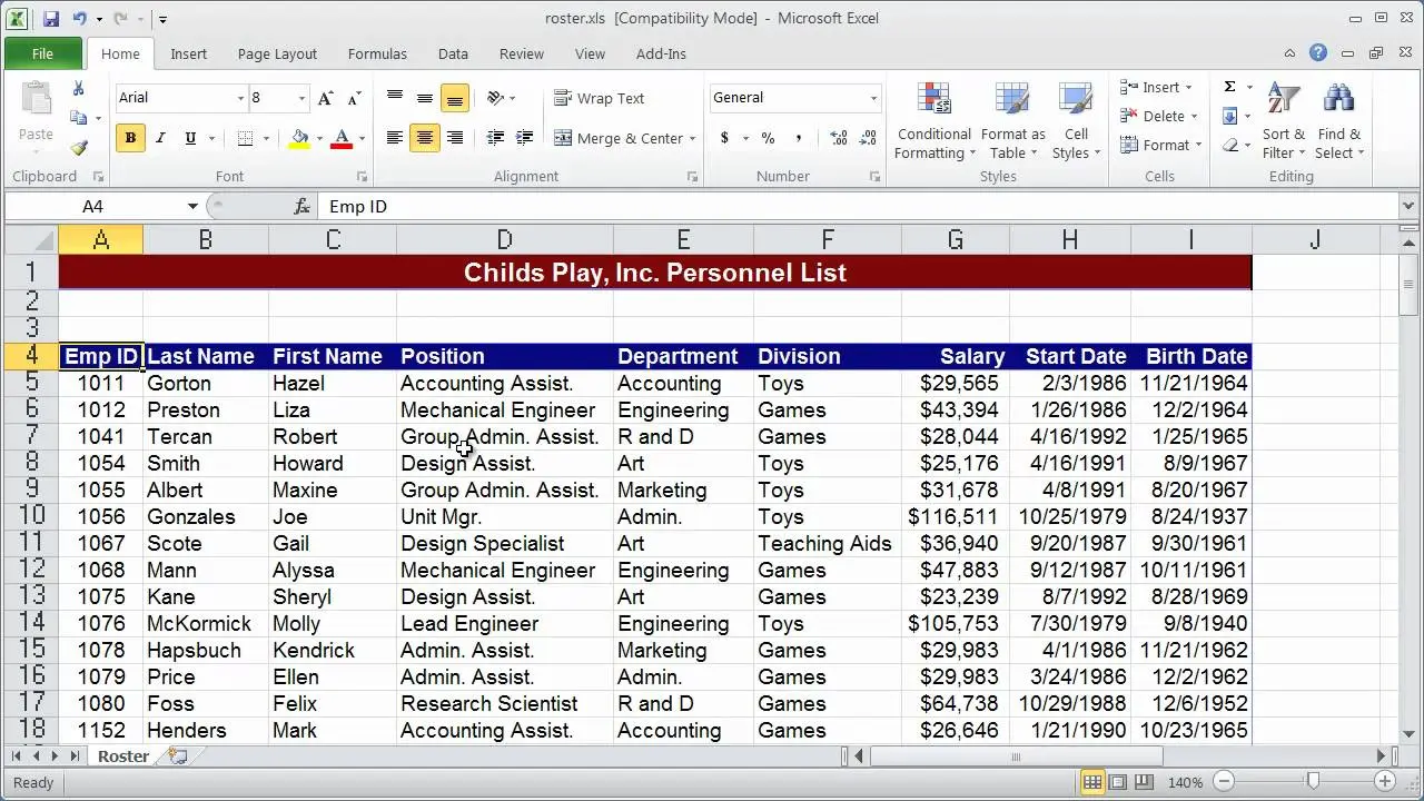 Working with PivotTables in Microsoft Excel