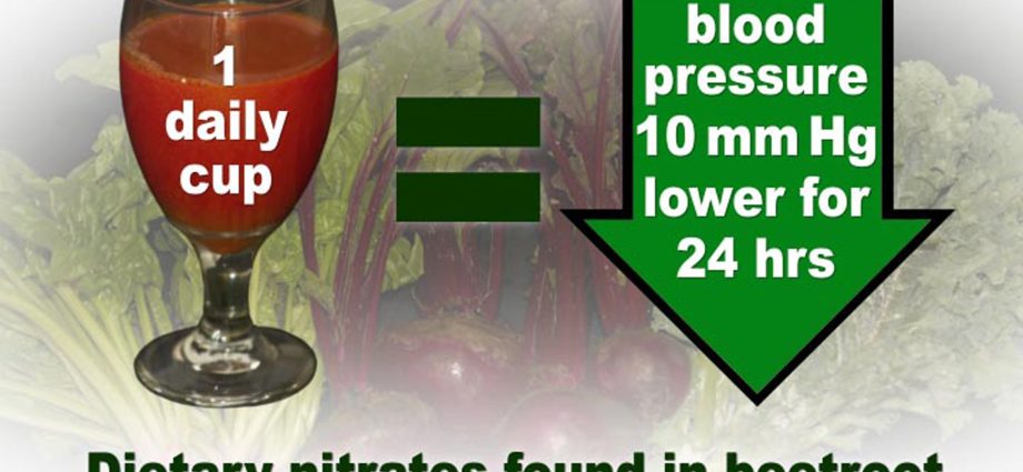 A glass of beetroot juice lowers the pressure