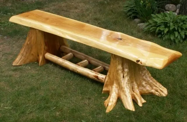 A log bench: how to do it yourself for a summer residence, drawings and photos