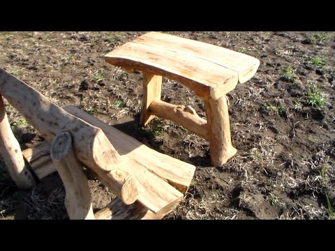 A log bench: how to do it yourself for a summer residence, drawings and photos