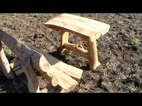 A log bench: how to do it yourself for a summer residence, drawings and photos