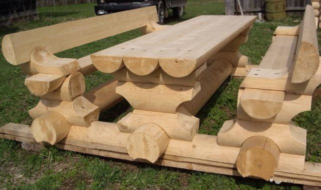 A log bench: how to do it yourself for a summer residence, drawings and photos