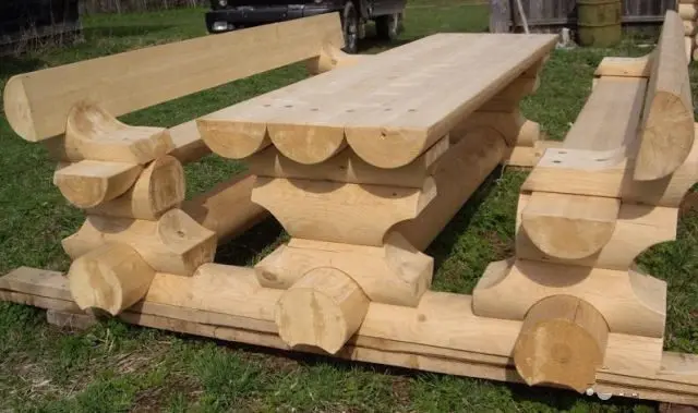 A log bench: how to do it yourself for a summer residence, drawings and photos