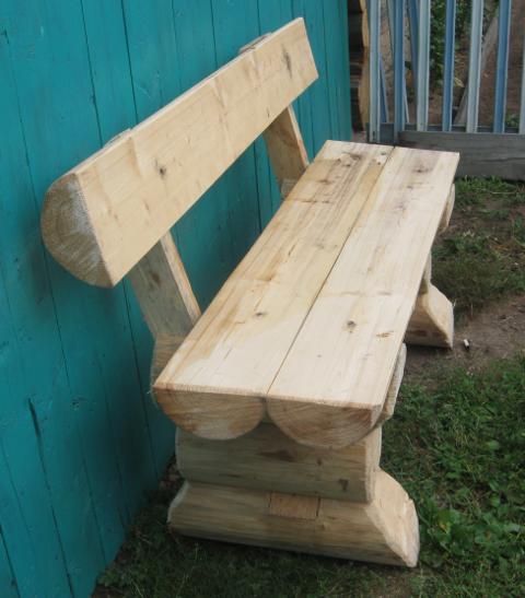 A log bench: how to do it yourself for a summer residence, drawings and photos