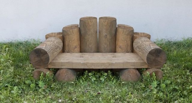 A log bench: how to do it yourself for a summer residence, drawings and photos