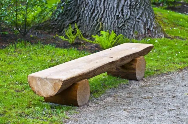 A log bench: how to do it yourself for a summer residence, drawings and photos