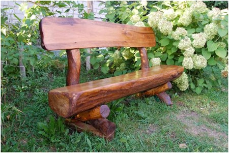 A log bench: how to do it yourself for a summer residence, drawings and photos