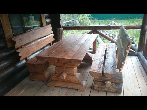 A log bench: how to do it yourself for a summer residence, drawings and photos