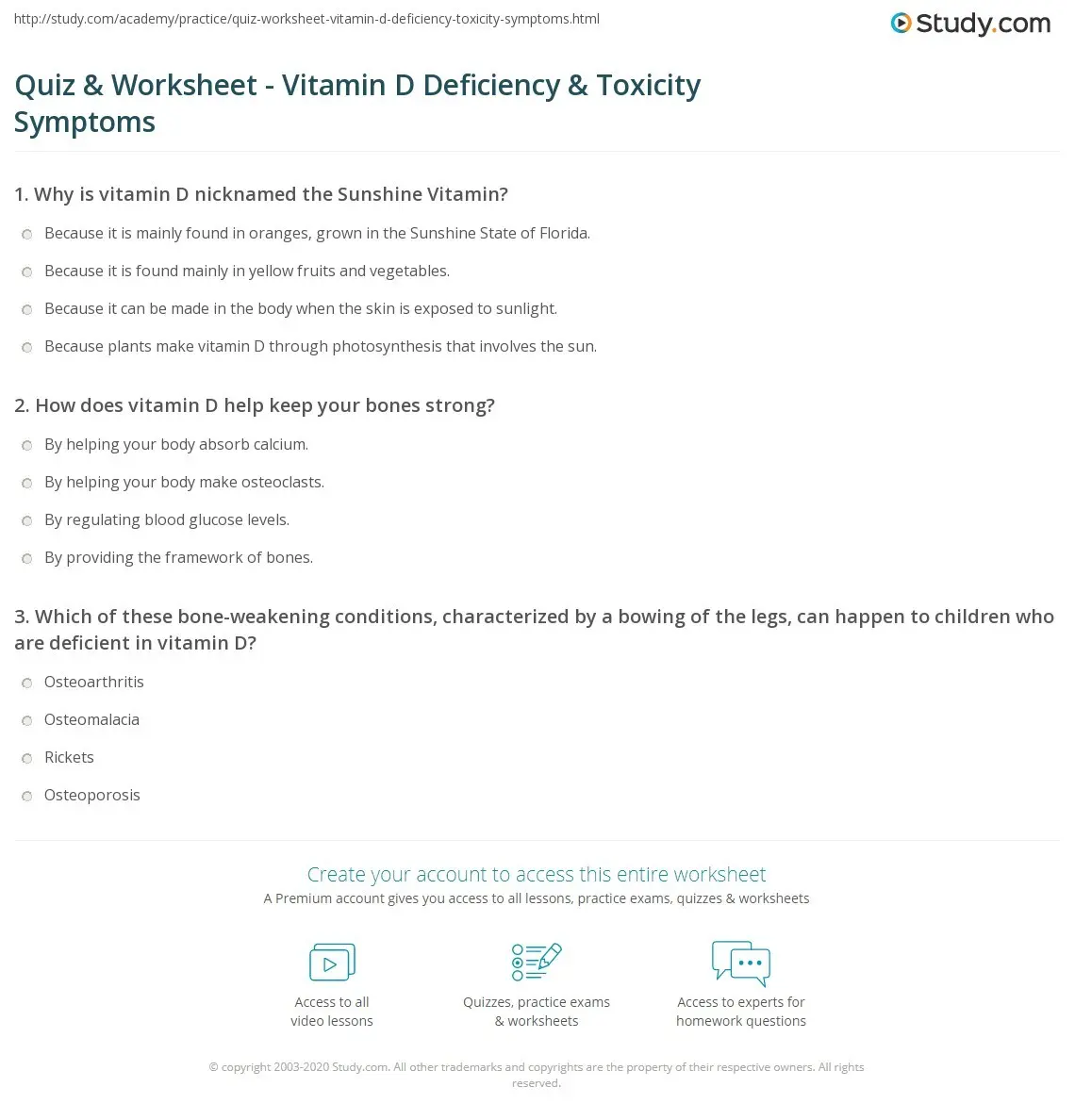 A quiz about elements and minerals. The question of vitamin D is one of the more difficult questions!