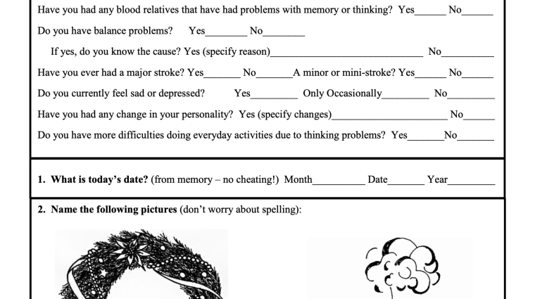 A simple test for dementia