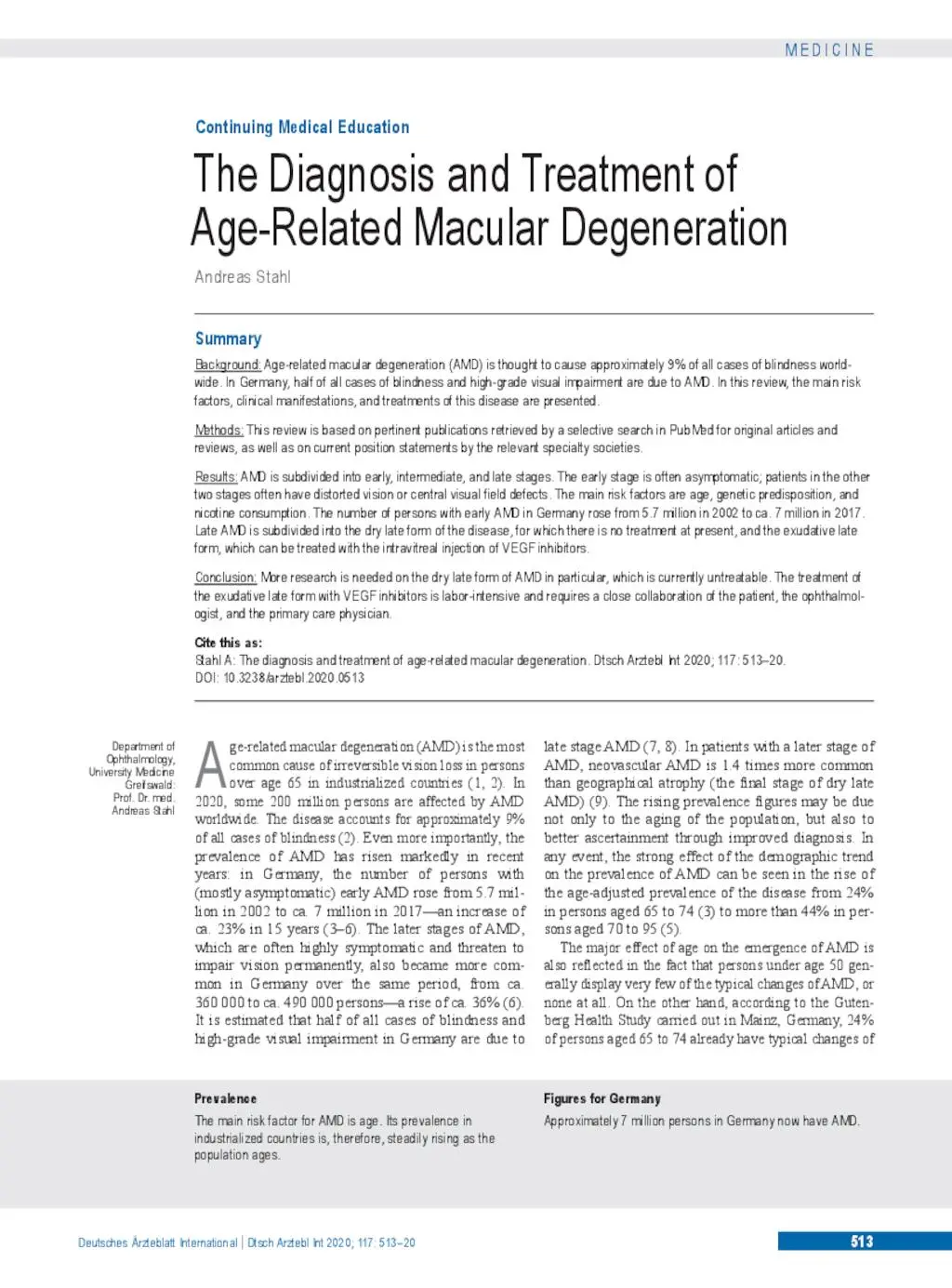 A world-renowned ophthalmologist on the diagnosis and treatment of AMD