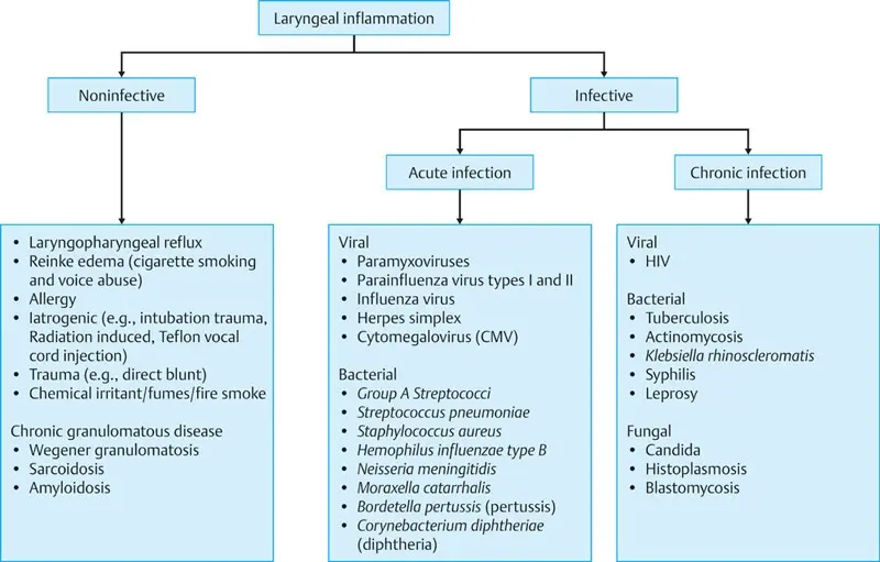 Acute inflammatory diseases of the larynx