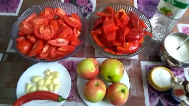 Adjika with apples for the winter