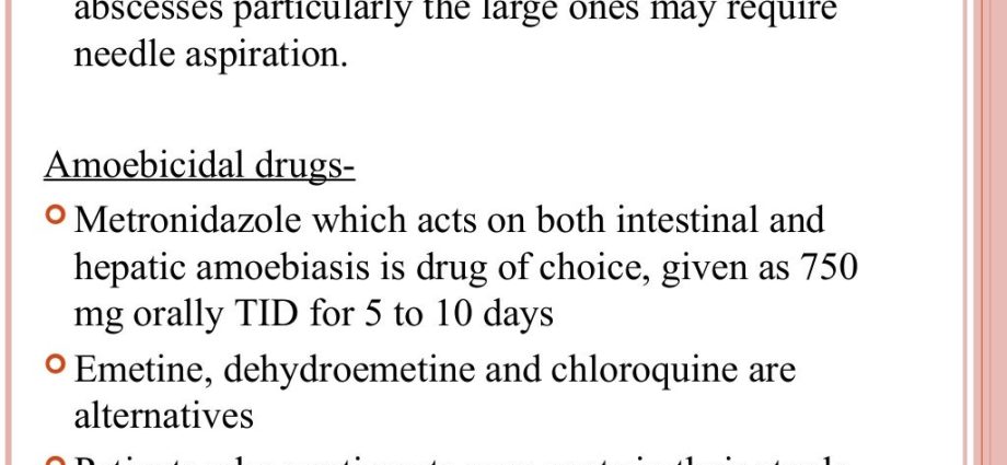 Amoebic liver abscess &#8211; diagnosis and treatment of liver amoebiasis