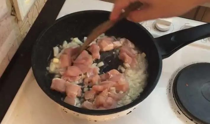 Appetizing breast with porcini mushrooms