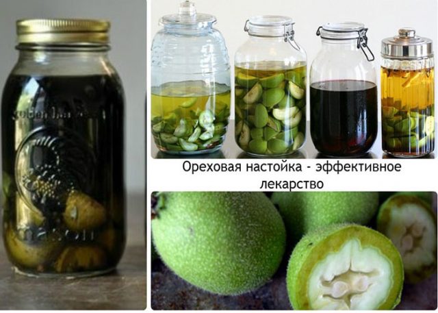 Application of green walnut tincture on vodka, alcohol, kerosene