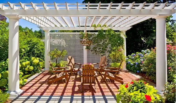 Arbor canopy: wooden, metal structure for a summer cottage, modern views, do-it-yourself production