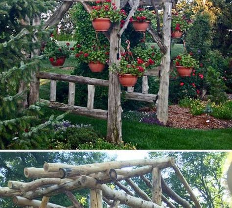 Arbor from logs: a project of a log garden pavilion, making a structure according to drawings step by step with your own hands