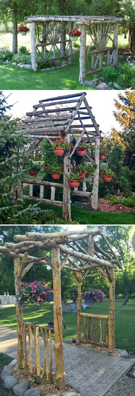 Arbor from logs: a project of a log garden pavilion, making a structure according to drawings step by step with your own hands