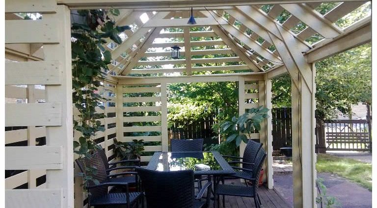 Arbor from pallets: how to build a garden pavilion from old pallets with your own hands, a drawing for assembling walls, floors, roofs