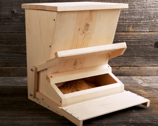 Automatic feeder for chickens own hands 