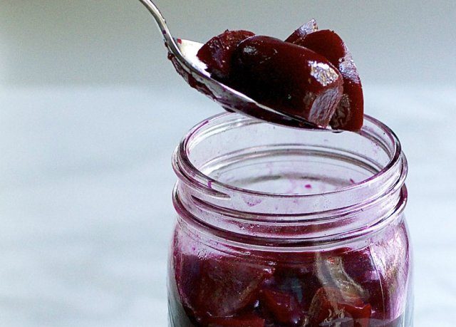 Beets marinated for the winter in jars