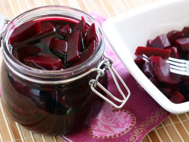 Beets marinated for the winter in jars