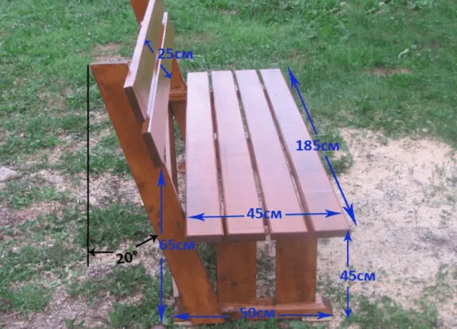 Bench from a bar: how to do it yourself, drawings, sizes and photos