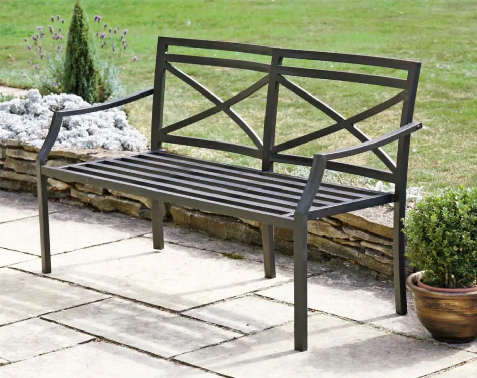 Bench from a profile pipe: how to make a metal bench for a garden, drawings of a bench with and without a back