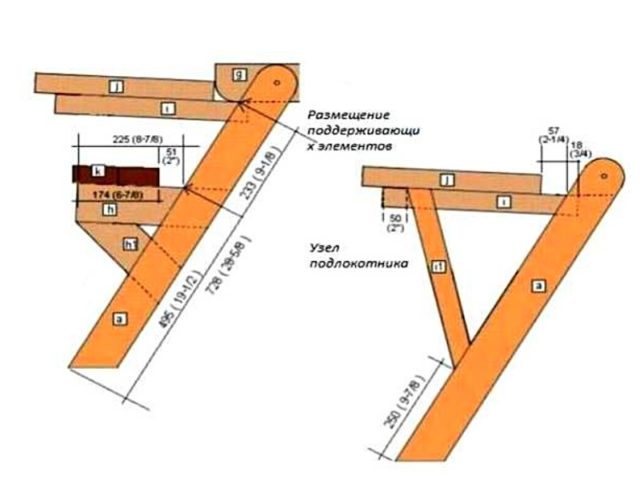 Bench-transformer with a canopy: the most successful model, drawings and photos