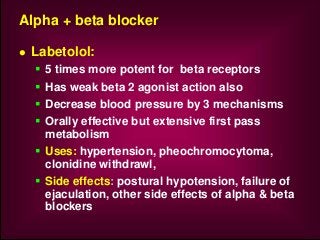 Beta-blockers &#8211; action, types, indications, side effects