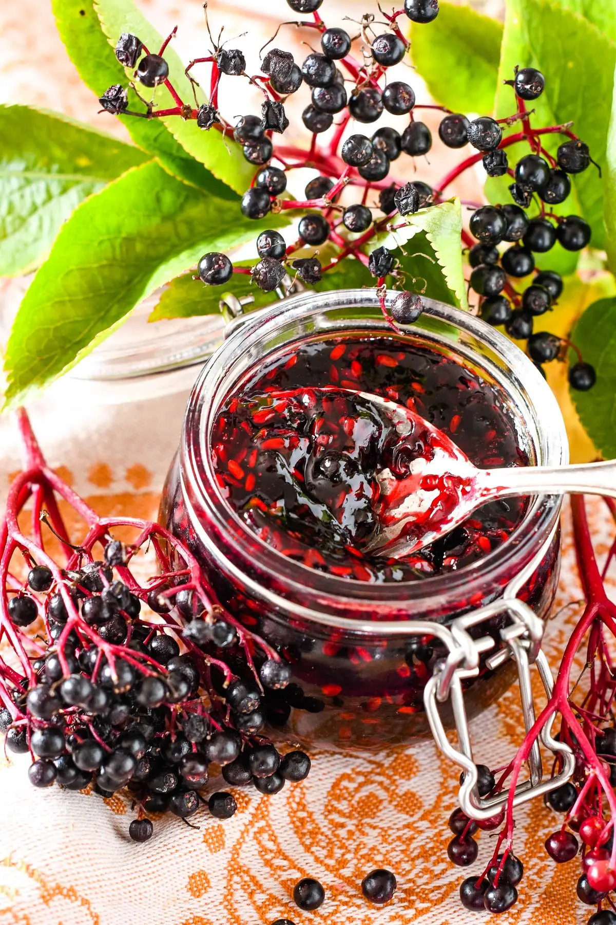 Black and red elderberry jam