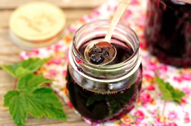 Blackcurrant jam in a meat grinder