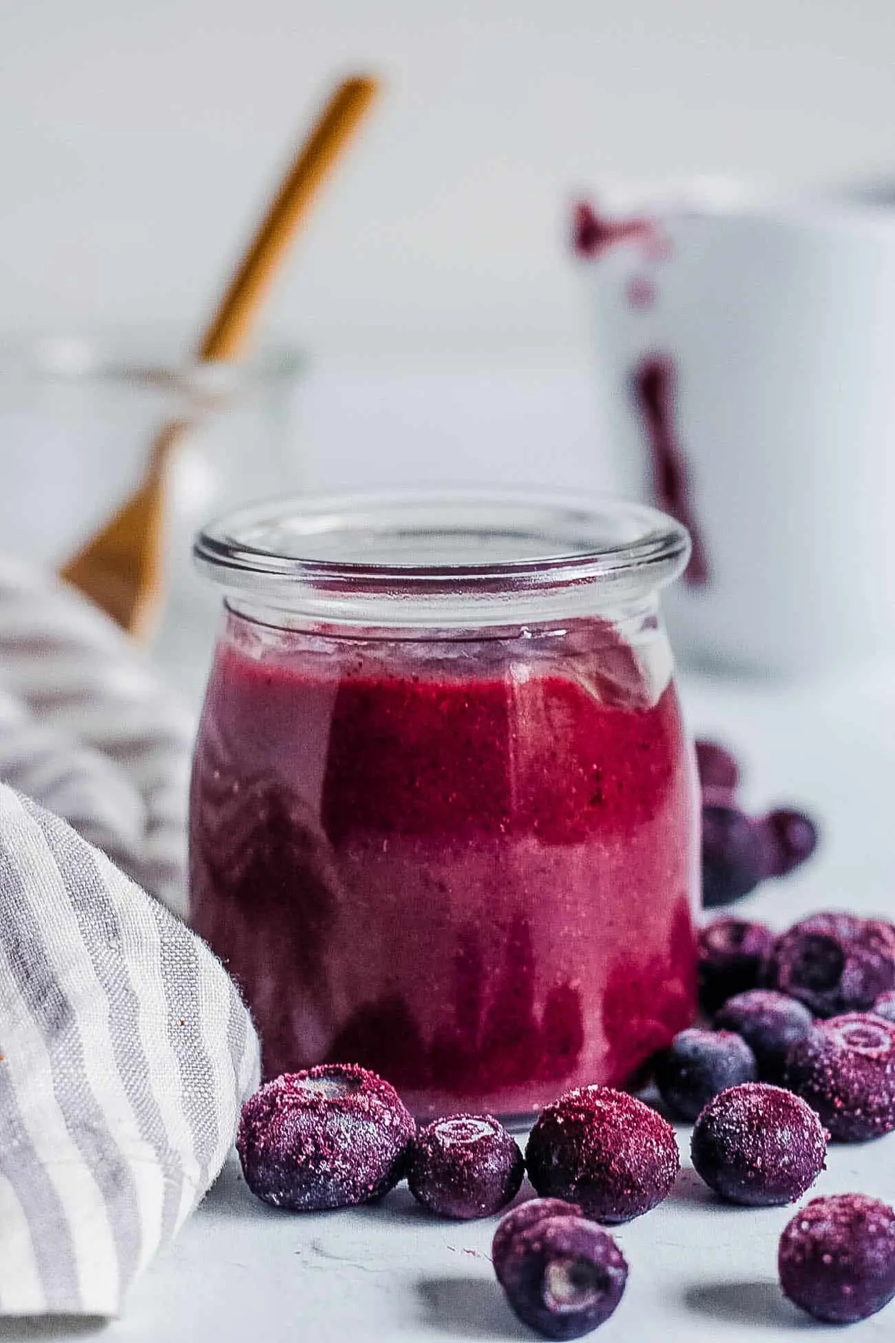 Blueberries mashed for the winter with sugar