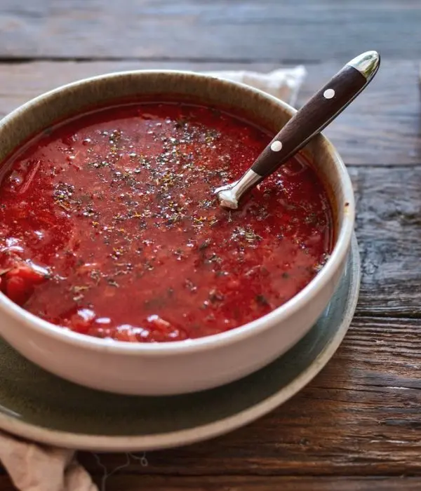 Borsch for the winter with tomato paste