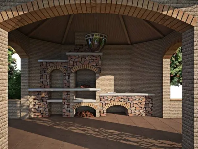 Brick gazebos: photo &#8211; simple and beautiful
