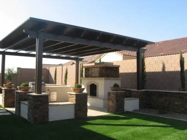 Brick gazebos: photo &#8211; simple and beautiful