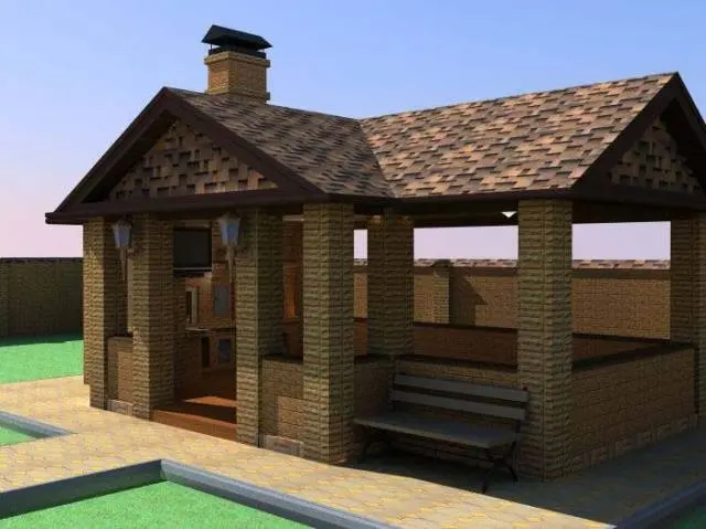 Brick gazebos: photo &#8211; simple and beautiful